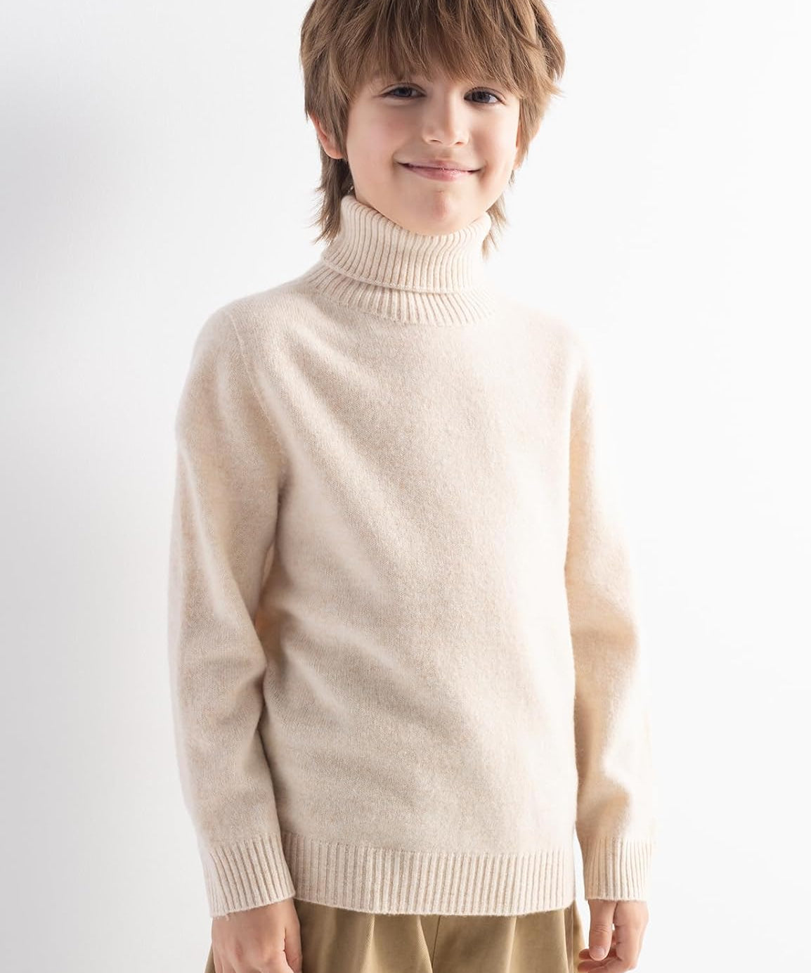 Boys & Girls 100% Merino Wool Turtleneck Sweater