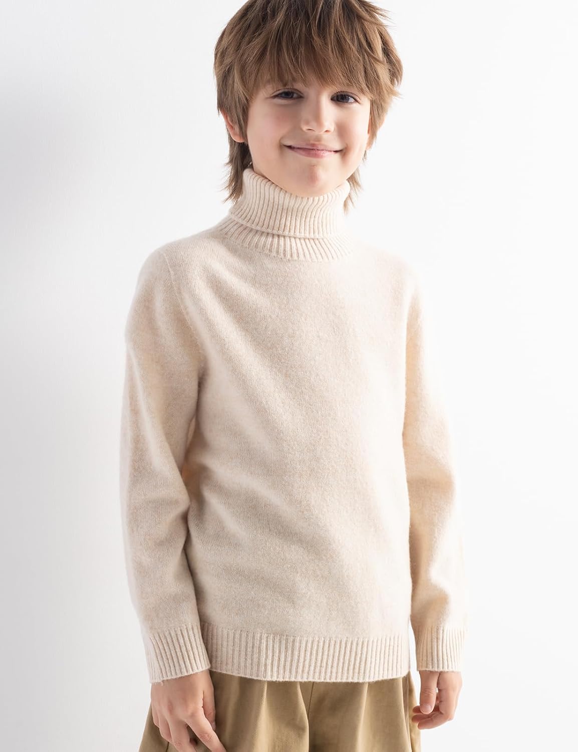 Boys & Girls 100% Merino Wool Turtleneck Sweater