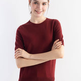 Women's Merino Wool Sweater 2025 Fall Winter Crew Neck Short Sleeve First-Line Ready to Wear Seamless Knit Sweater