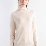 Women's Merino Wool Sweater 2025 Fall Winter Turtle Neck Long Sleeve First-Line Ready to Wear Seamless Knit Sweater