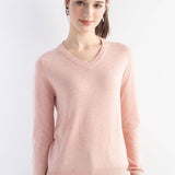 Women's Merino Wool Sweater 2025 Fall Winter V Neck Long Sleeve First-Line Ready to Wear Seamless Knit Sweater