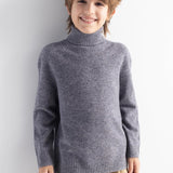 Boys 100% Merino Wool Sweater Fall Winter First-Line Ready to Wear Turtleneck Long Sleeve Seamless Knit Sweater