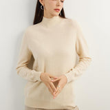 100% Pure Cashmere Women's Sweater Mock Neck Long Sleeve Warm Soft 2025 Fall Winter Knit Pullover