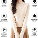 Chanyarn Women's 100% Merino Wool Seamless Sweater Mock Neck First-Line Ready to Wear Long Sleeve Ribbed Knit Pullover