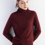 Women's Merino Wool Sweater 2025 Fall Winter Turtle Neck Long Sleeve First-Line Ready to Wear Seamless Knit Sweater