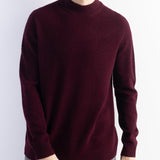 Men's 100% Merino Wool Sweater 2025 Fall Winter First-Line Ready to Wear Mock Neck Long Sleeve Seamless Knit Sweater