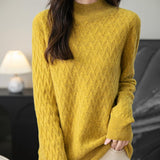 Chanyarn Women's 100% Merino Merino Wool Séter 2025 Otoño Invierno Solid Mock Cuella de manga larga Sweater Jumper