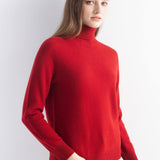 Women's 100% Pure Cashmere Sweater Turtleneck Long Sleeve Warm Soft 2025 Fall Winter Knit Pullover
