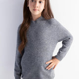 Girls 100% Merino Wool Sweater Fall Winter First-Line Ready to Wear Mock Neck Long Sleeve Seamless Pullover