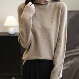 Chanyarn Women's100％メリノウールシームレスセータータートルネックファーストライン長いスリーブニットプルオーバートップを着用する準備ができています