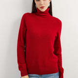 100% Pure Cashmere Women's Sweater Turtleneck Long Sleeve Warm Soft 2025 Fall Winter Knit Pullover