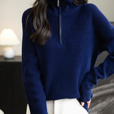 Chanyarn Women's 100% Merino Wool Sweater 2025 Fall Winter 1/4 Zip Pullover Casual Long Sleeve Knit Sweater Tops
