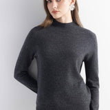 Women's 100% Pure Cashmere Sweater Mock Neck Long Sleeve Warm Leisure 2025 Fall Winter Knit Pullover