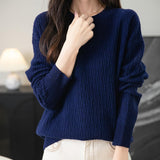 Chanyarn Women's 100% Merino Wool Crew Neck Sweater 2025 Fall Winter Casual Solid Long Sleeve Warm Soft Knitted Sweater