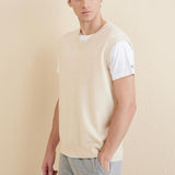 Men's 100% Merino Wool Sweater Vest 2025 Fall Winter Casual Solid V Neck Soft Sleeveless Knitted Sweater Vest