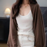 Women's Merino Wool Blend Oversized Cardigan Sweater 2025 Fall Winter Fashion Casual Batwing Sleeve Knit Cardigan