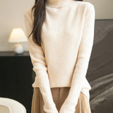 Women's 100% Merino Wool Turtleneck Sweater 2025 Fall Winter Long Sleeve Warm Soft Ribbed Knit Pullover Sweater