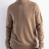 Herren 100% Merino Wollpullover 2025 Herbst Winter Erste Linie Ready to Tragen hoher Nacken Langarmern nahtloser Strickpullover