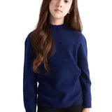 Suéter feminino 100% lã merino sem costura com gola simulada