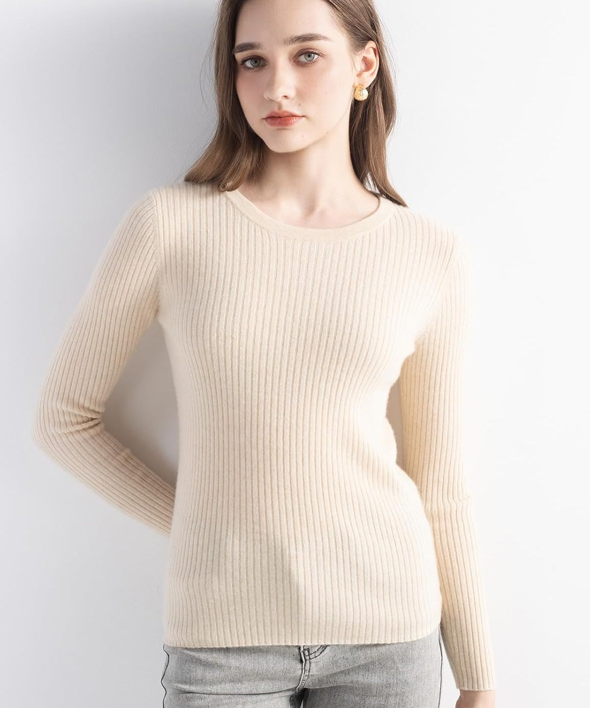 Mongolia Cashmere Crewneck Sweater