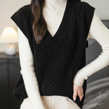 Chanyarn Women's 100% Merino Wool Sweater Vest 2025 Fall Winter Classic V Neck Cable Sleeveless Knit Sweater Tank Tops