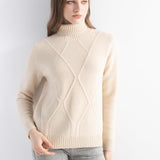 Mongolian Cashmere Women’s Cable Knit Turtleneck