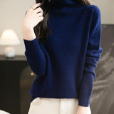 Chanyarn Women's100％メリノウールシームレスセータータートルネックファーストライン長いスリーブニットプルオーバートップを着用する準備ができています
