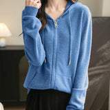 Cardigan de munición larga de manga larga de manga larga de lana 100% merino