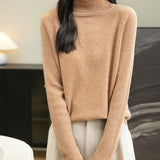 Chanyarn Women's Turtleneck 100% Merino Wool Sweater 2025 Fall Winter Classic Warm Soft Raglan Long Sleeve Knit Sweater