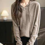 Cardigan de munición larga de manga larga de manga larga de lana 100% merino