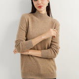 100% Pure Cashmere Women's Sweater Mock Neck Long Sleeve Warm Soft 2025 Fall Winter Knit Pullover