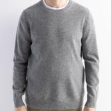 Men's 100% Merino Wool Sweater 2025 Fall Winter First-Line Ready to Wear Crew Neck Long Sleeve Seamless Knit Sweater