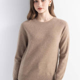 Women's 100% Pure Cashmere Sweater 2025 Fall Winter Crew Neck Long Sleeve Warm Soft Knitted Pullover