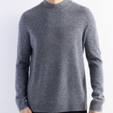 Men's 100% Merino Wool Sweater 2025 Fall Winter First-Line Ready to Wear Mock Neck Long Sleeve Seamless Knit Sweater