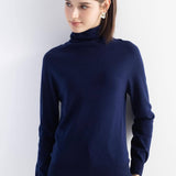 Women's Merino Wool Sweater 2025 Fall Winter Turtle Neck Long Sleeve First-Line Ready to Wear Seamless Knit Sweater