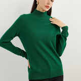 100% Pure Cashmere Women's Sweater Mock Neck Long Sleeve Warm Soft 2025 Fall Winter Knit Pullover