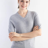 Frauen Merino Wollpullover 2025 Herbst Winter gegen Nacken Kurzarm Erstlinienanschluss bereit zum Tragen nahtloser Strickpullover