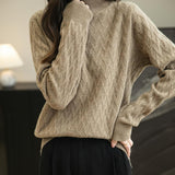 Chanyarn Women's 100% Merino Merino Wool Séter 2025 Otoño Invierno Solid Mock Cuella de manga larga Sweater Jumper