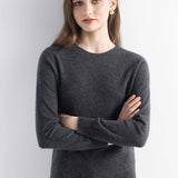 Women's 100% Pure Cashmere Sweater 2025 Fall Winter Crew Neck Long Sleeve Warm Soft Knitted Pullover