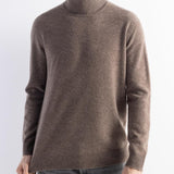 Herren 100% Merino Wollpullover 2025 Herbst Winter Erste Linie Ready to Tragen hoher Nacken Langarmern nahtloser Strickpullover
