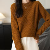 Chanyarn Women's Crew Neck 100% Merino Wool Sweater 2025 Otoño Invierno Clásico Vintage Cable Vintage Cálido de manga larga Sétera de manga larga