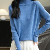Chanyarn Women's Turtleneck 100% Merino Wool Sweater 2025 Fall Winter Classic Warm Soft Raglan Long Sleeve Knit Sweater