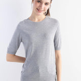 Women's Merino Wool Sweater 2025 Fall Winter Crew Neck Short Sleeve First-Line Ready to Wear Seamless Knit Sweater