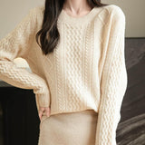 Chanyarn Women's Crew Neck 100% Merino Wool Sweater 2025 Otoño Invierno Cable Cable de manga larga suave suave suéter de manga larga