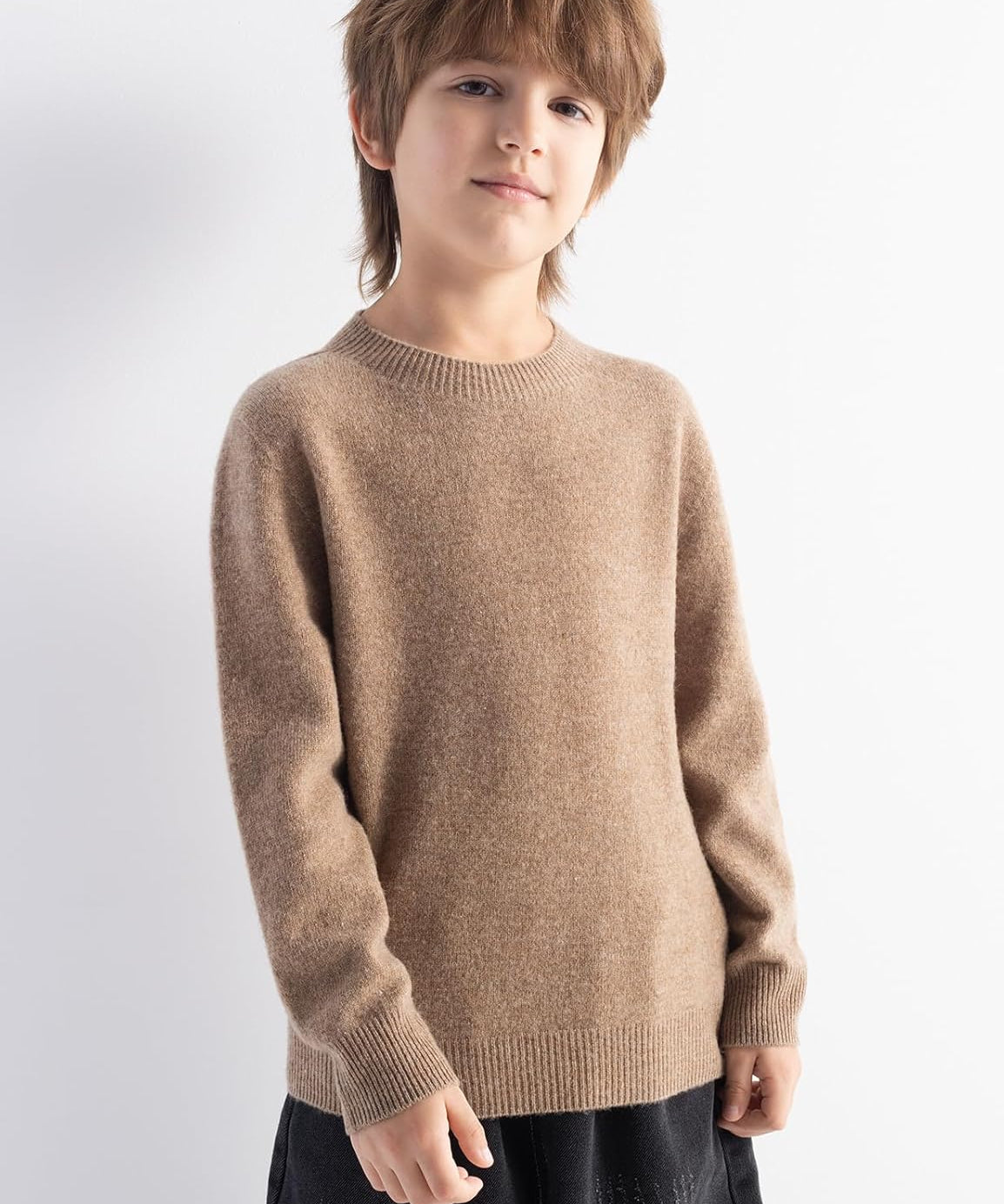 Boys' 100% Merino Wool Seamless Crewneck Sweater