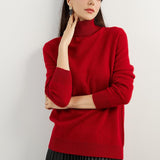 Women's 100% Pure Cashmere Sweater Turtleneck Long Sleeve Warm Soft 2025 Fall Winter Knit Pullover