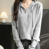 Cardigan de munición larga de manga larga de manga larga de lana 100% merino