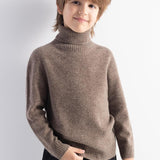 男の子と女の子100％メリノウールのセーター秋の冬の最初のラインタートルネック長袖のプルオーバーを着用する準備ができています
