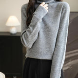 Chanyarn Women's100％メリノウールシームレスセータータートルネックファーストライン長いスリーブニットプルオーバートップを着用する準備ができています