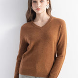 Mongolisk kashmirtröja med v-ringad